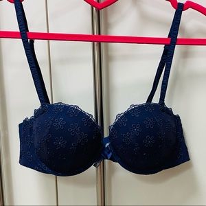 NWOT Aerie Blue Lace Maddie Bra Demi Push-up 34B